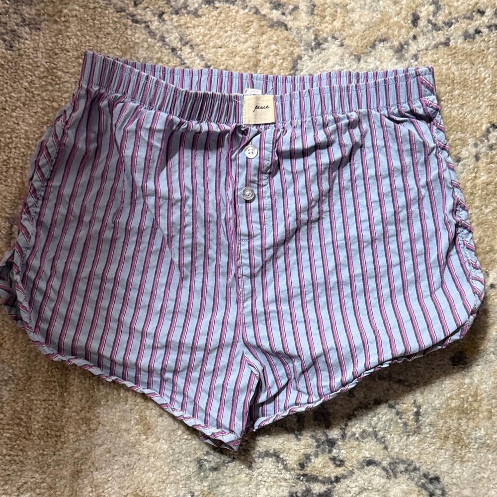 Eyeshadow Striped Pajama Bottoms - Blue and Pink
